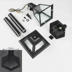 Luminaires Rustiques-hofstein Fornelos Luminaire extérieur, Eclairage de chemin Noir, 1 lumière, Détecteur de mouvement