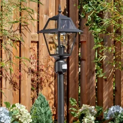 Luminaires Rustiques-hofstein Fornelos Luminaire extérieur, Eclairage de chemin Noir, 1 lumière, Détecteur de mouvement