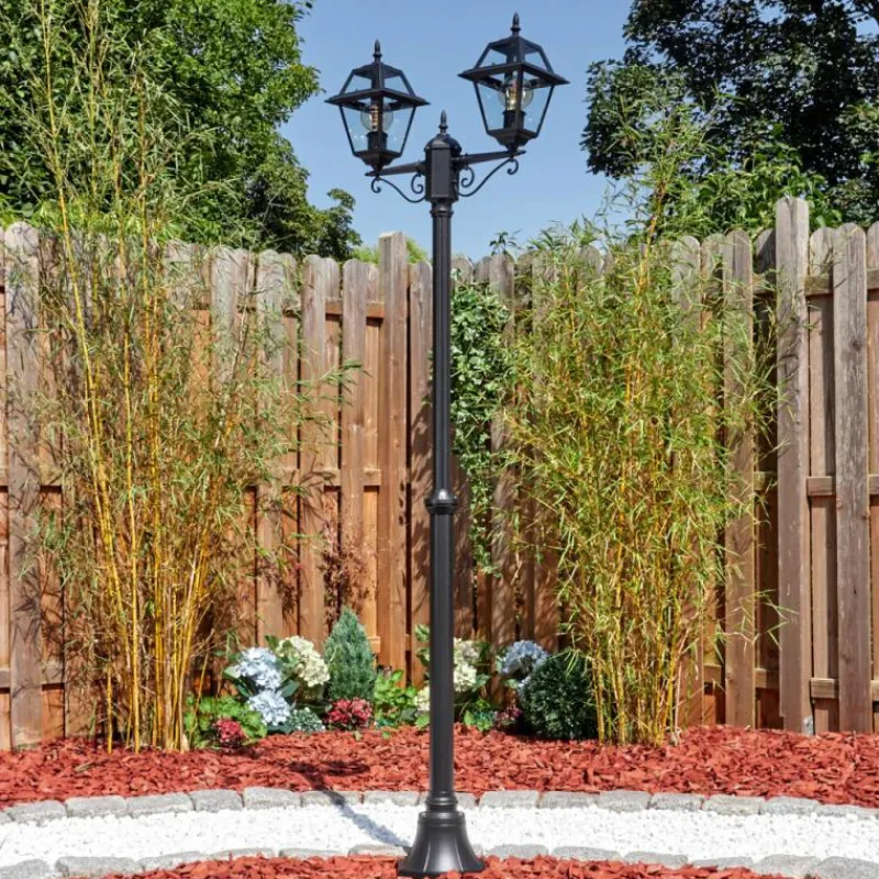 Luminaires Rustiques-hofstein Fornelos Luminaire extérieur, Réverbère, Eclairage de chemin Noir, 2 lumières
