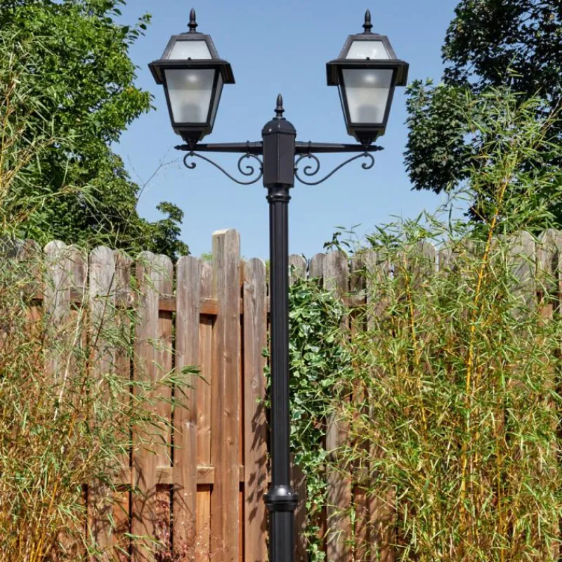 Luminaires Rustiques-hofstein Fornelos Luminaire extérieur, Réverbère, Eclairage de chemin Noir, 2 lumières