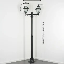 Luminaires Rustiques-hofstein Fornelos Luminaire extérieur, Réverbère, Eclairage de chemin Noir, 2 lumières