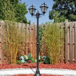 Luminaires Rustiques-hofstein Fornelos Luminaire extérieur, Réverbère, Eclairage de chemin Noir, 2 lumières