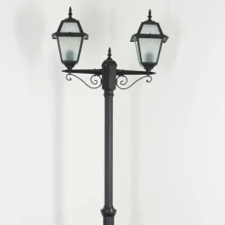 Luminaires Rustiques-hofstein Fornelos Luminaire extérieur, Réverbère, Eclairage de chemin Noir, 2 lumières