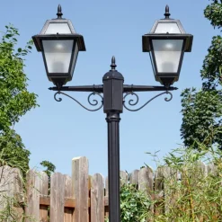 Luminaires Rustiques-hofstein Fornelos Luminaire extérieur, Réverbère, Eclairage de chemin Noir, 2 lumières