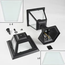 Luminaires Rustiques-hofstein Fornelos Luminaire extérieur, Borne lumineuse, Eclairage de chemin Noir, 1 lumière