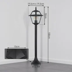 Luminaires Rustiques-hofstein Fornelos Luminaire extérieur, Eclairage de chemin Noir, 1 lumière