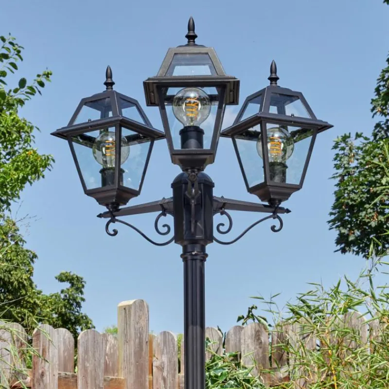 Luminaires Rustiques-hofstein Fornelos Luminaire extérieur, Réverbère, Eclairage de chemin Noir, 3 lumières