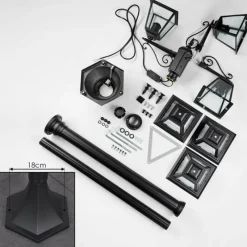 Luminaires Rustiques-hofstein Fornelos Luminaire extérieur, Réverbère, Eclairage de chemin Noir, 3 lumières