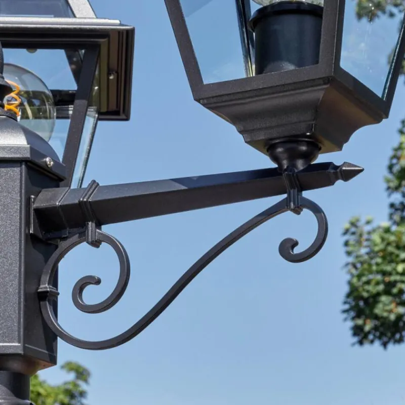 Luminaires Rustiques-hofstein Fornelos Luminaire extérieur, Réverbère, Eclairage de chemin Noir, 3 lumières