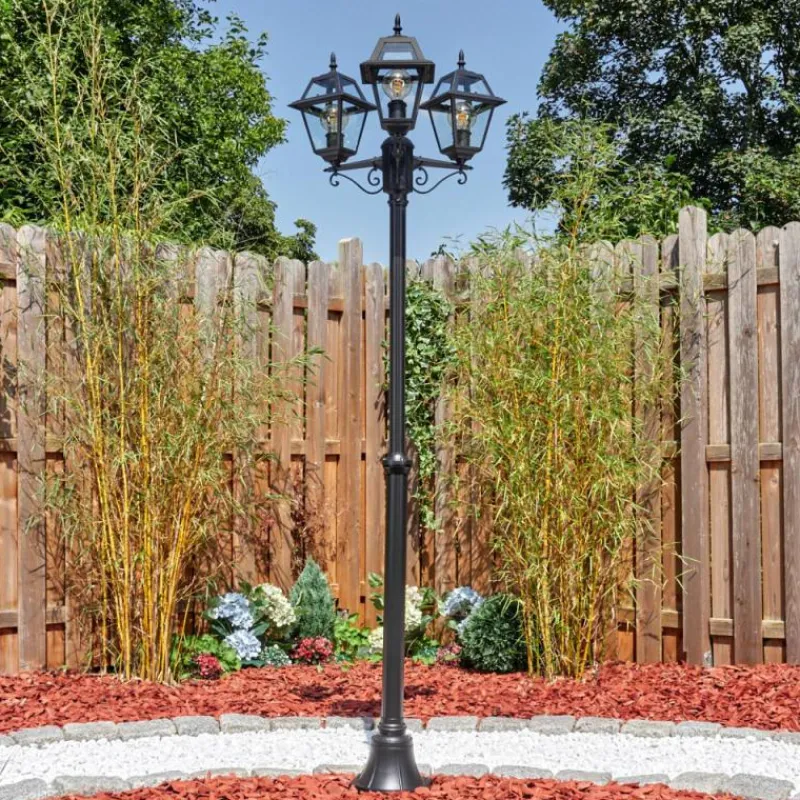 Luminaires Rustiques-hofstein Fornelos Luminaire extérieur, Réverbère, Eclairage de chemin Noir, 3 lumières