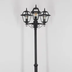 Luminaires Rustiques-hofstein Fornelos Luminaire extérieur, Réverbère, Eclairage de chemin Noir, 3 lumières