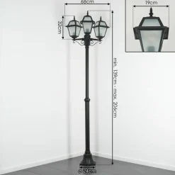 Luminaires Rustiques-hofstein Fornelos Luminaire extérieur, Réverbère, Eclairage de chemin Noir, 3 lumières