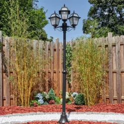 Luminaires Rustiques-hofstein Fornelos Luminaire extérieur, Réverbère, Eclairage de chemin Noir, 3 lumières