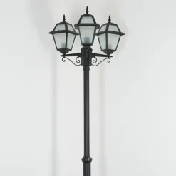 Luminaires Rustiques-hofstein Fornelos Luminaire extérieur, Réverbère, Eclairage de chemin Noir, 3 lumières