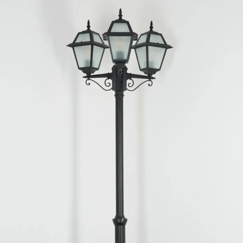 Luminaires Rustiques-hofstein Fornelos Luminaire extérieur, Réverbère, Eclairage de chemin Noir, 3 lumières