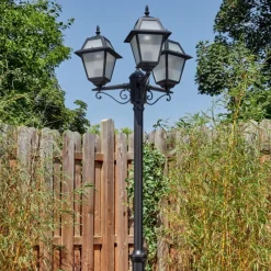 Luminaires Rustiques-hofstein Fornelos Luminaire extérieur, Réverbère, Eclairage de chemin Noir, 3 lumières