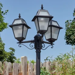 Luminaires Rustiques-hofstein Fornelos Luminaire extérieur, Réverbère, Eclairage de chemin Noir, 3 lumières