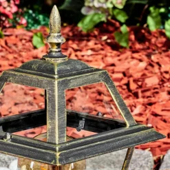 Luminaires Rustiques-hofstein Fornelos Luminaire extérieur, Borne lumineuse, Eclairage de chemin Or, Noir, 1 lumière