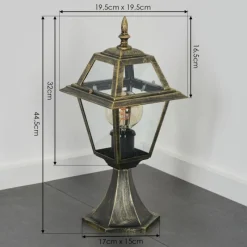 Luminaires Rustiques-hofstein Fornelos Luminaire extérieur, Borne lumineuse, Eclairage de chemin Or, Noir, 1 lumière