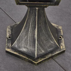 Luminaires Rustiques-hofstein Fornelos Luminaire extérieur, Borne lumineuse, Eclairage de chemin Or, Noir, 1 lumière