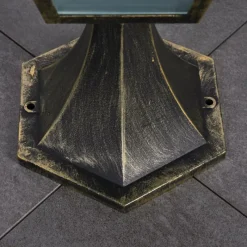 Luminaires Rustiques-hofstein Fornelos Luminaire extérieur, Borne lumineuse, Eclairage de chemin Or, Noir, 1 lumière