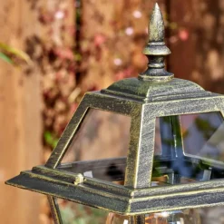 Luminaires Rustiques-hofstein Fornelos Luminaire extérieur, Eclairage de chemin Or, Noir, 1 lumière