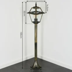 Luminaires Rustiques-hofstein Fornelos Luminaire extérieur, Eclairage de chemin Or, Noir, 1 lumière