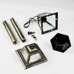 Luminaires Rustiques-hofstein Fornelos Luminaire extérieur, Eclairage de chemin Or, Noir, 1 lumière