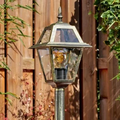 Luminaires Rustiques-hofstein Fornelos Luminaire extérieur, Eclairage de chemin Or, Noir, 1 lumière