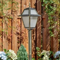 Luminaires Rustiques-hofstein Fornelos Luminaire extérieur, Eclairage de chemin Or, Noir, 1 lumière