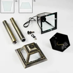 Luminaires Rustiques-hofstein Fornelos Luminaire extérieur, Eclairage de chemin Or, Noir, 1 lumière