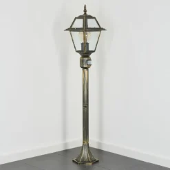 Luminaires Rustiques-hofstein Fornelos Luminaire extérieur, Eclairage de chemin Or, Noir, 1 lumière, Détecteur de mouvement