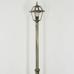 Luminaires Rustiques-hofstein Fornelos Luminaire extérieur, Réverbère, Eclairage de chemin Or, Noir, 1 lumière