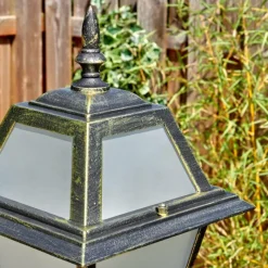 Luminaires Rustiques-hofstein Fornelos Luminaire extérieur, Réverbère, Eclairage de chemin Or, Noir, 1 lumière