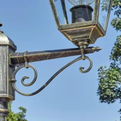 Luminaires Rustiques-hofstein Fornelos Luminaire extérieur, Réverbère, Eclairage de chemin Or, Noir, 2 lumières