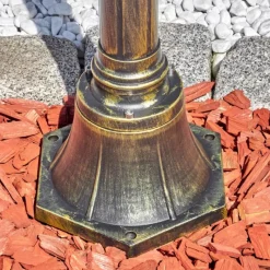 Luminaires Rustiques-hofstein Fornelos Luminaire extérieur, Réverbère, Eclairage de chemin Or, Noir, 2 lumières