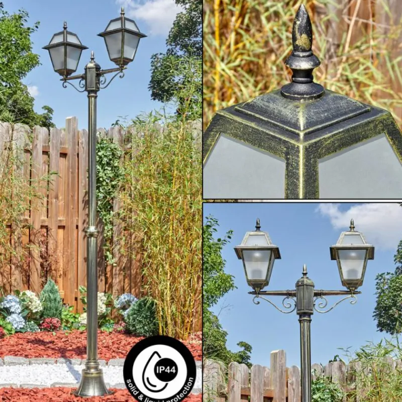 Luminaires Rustiques-hofstein Fornelos Luminaire extérieur, Réverbère, Eclairage de chemin Or, Noir, 2 lumières