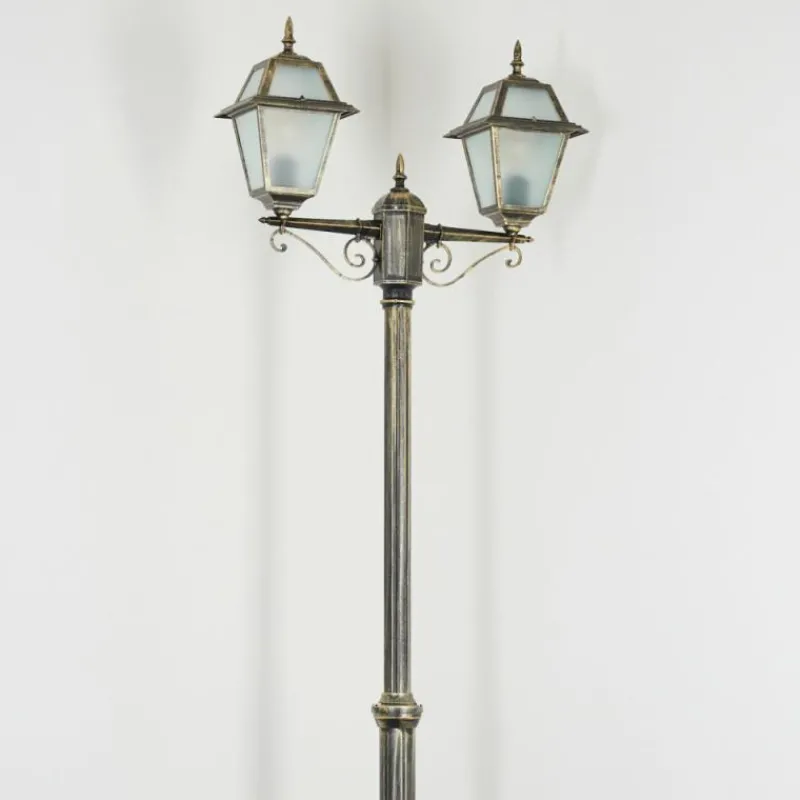 Luminaires Rustiques-hofstein Fornelos Luminaire extérieur, Réverbère, Eclairage de chemin Or, Noir, 2 lumières