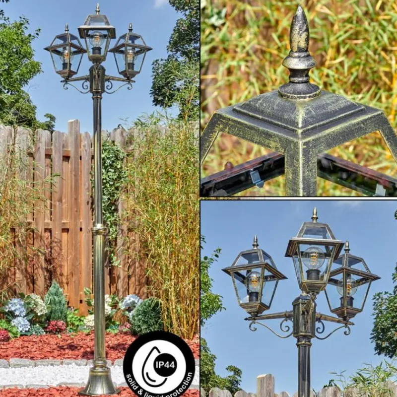 Luminaires Rustiques-hofstein Fornelos Luminaire extérieur, Réverbère, Eclairage de chemin Or, Noir, 3 lumières