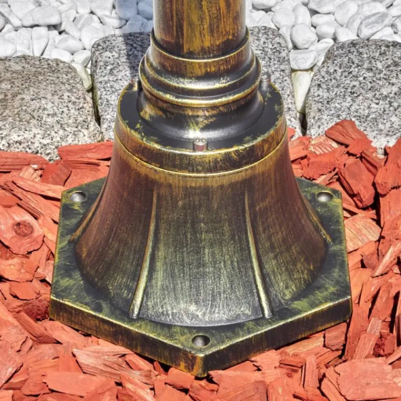 Luminaires Rustiques-hofstein Fornelos Luminaire extérieur, Réverbère, Eclairage de chemin Or, Noir, 3 lumières