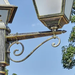 Luminaires Rustiques-hofstein Fornelos Luminaire extérieur, Réverbère, Eclairage de chemin Or, Noir, 3 lumières