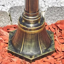 Luminaires Rustiques-hofstein Fornelos Luminaire extérieur, Réverbère, Eclairage de chemin Or, Noir, 3 lumières