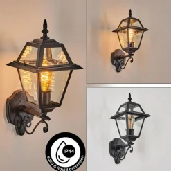 Luminaires Rustiques-hofstein Fornelos Luminaire extérieur, Lampe murale d´extérieur, Applique murale Noir, 1 lumière