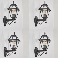 Luminaires Rustiques-hofstein Fornelos Luminaire extérieur, Lampe murale d´extérieur, Applique murale Noir, 1 lumière