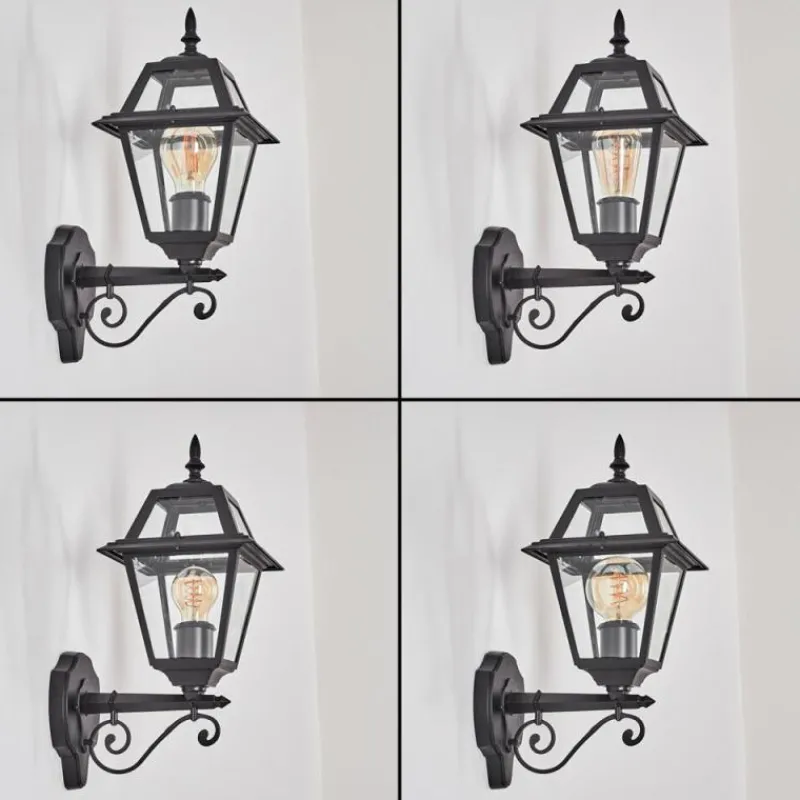 Luminaires Rustiques-hofstein Fornelos Luminaire extérieur, Lampe murale d´extérieur, Applique murale Noir, 1 lumière