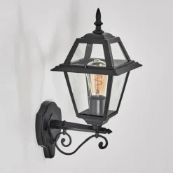 Luminaires Rustiques-hofstein Fornelos Luminaire extérieur, Lampe murale d´extérieur, Applique murale Noir, 1 lumière