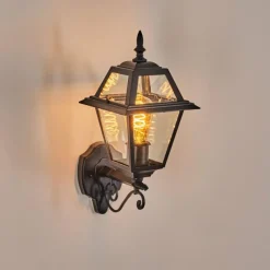 Luminaires Rustiques-hofstein Fornelos Luminaire extérieur, Lampe murale d´extérieur, Applique murale Noir, 1 lumière