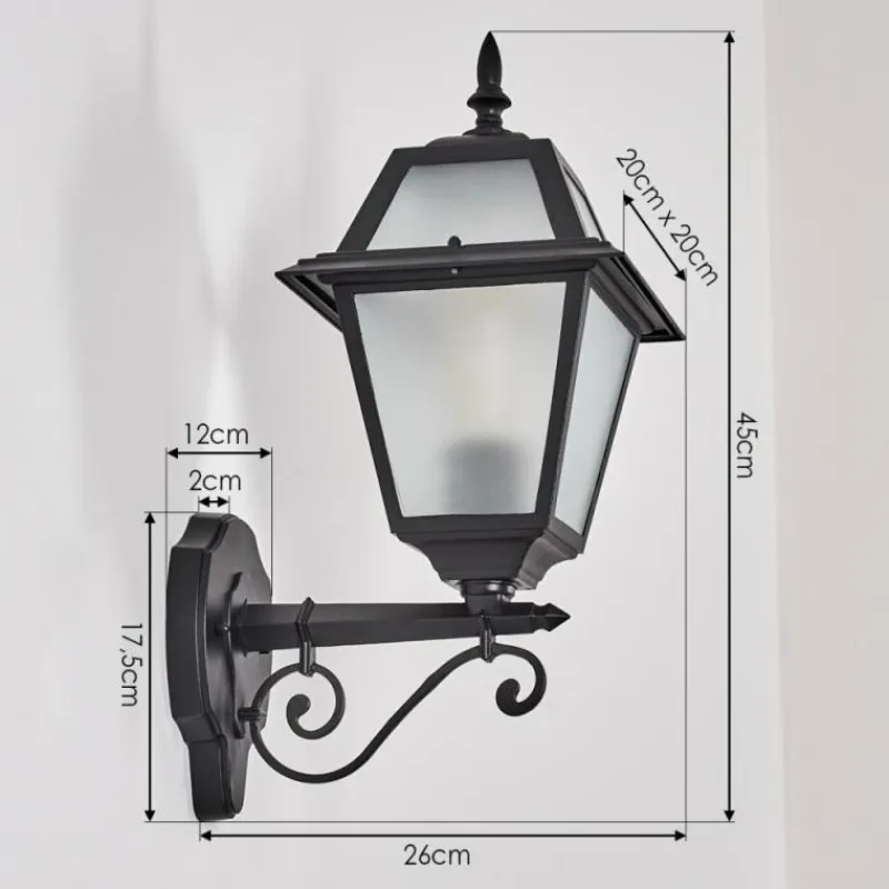 Luminaires Rustiques-hofstein Fornelos Luminaire extérieur, Lampe murale d´extérieur, Applique murale Noir, 1 lumière