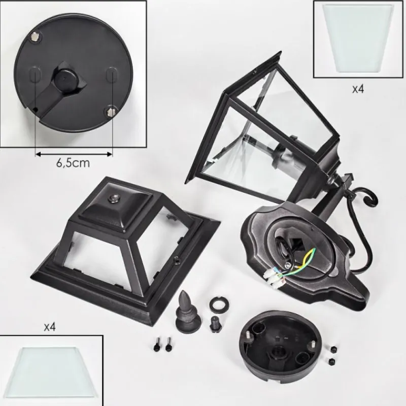 Luminaires Rustiques-hofstein Fornelos Luminaire extérieur, Lampe murale d´extérieur, Applique murale Noir, 1 lumière