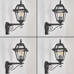 Luminaires Rustiques-hofstein Fornelos Luminaire extérieur, Lampe murale d´extérieur, Applique murale Noir, 1 lumière, Détecteur de mouvement